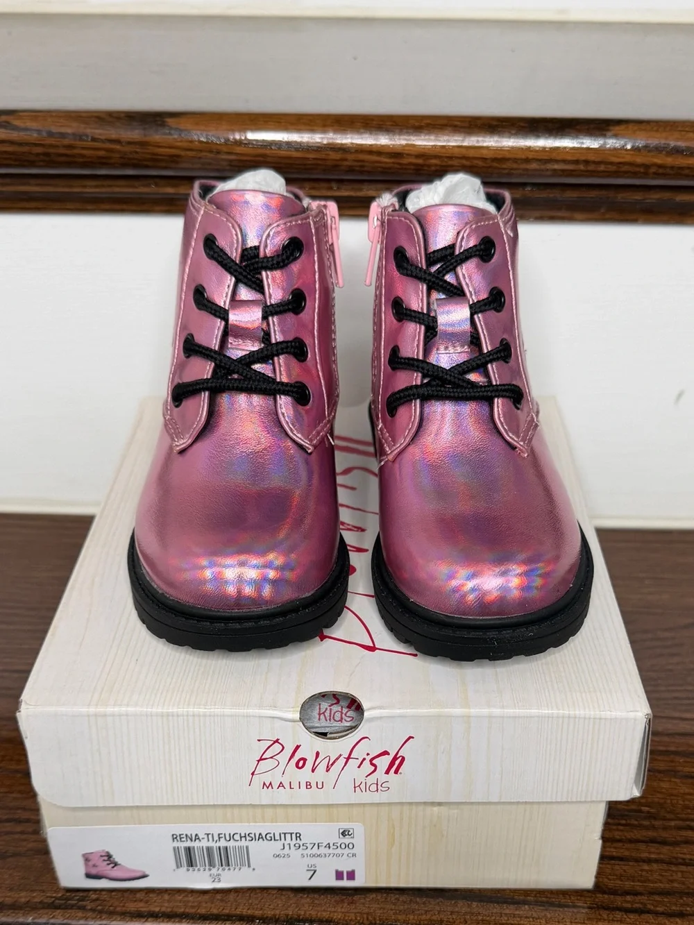 Blowfish Malibu Infant Girl’s Rena Toddler Oxford Boot Fuchsia Pink, 7
